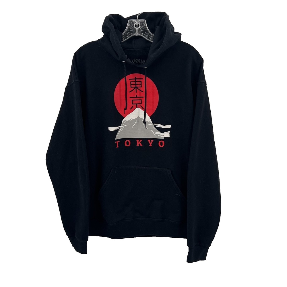 BOWERY SUPPLY CO Adult Sz L TOKYO Japan Asian-Inspired Hooded Sweatshirt Hoodie